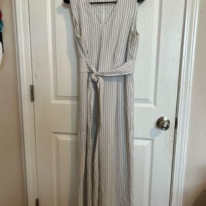 Calvin Klein Black and White Striped jumpsuit